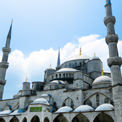 תמונה של המסגד הכחול באיסטנבול, עם הארכיטקטורה המורכבת והמקושטת שלו